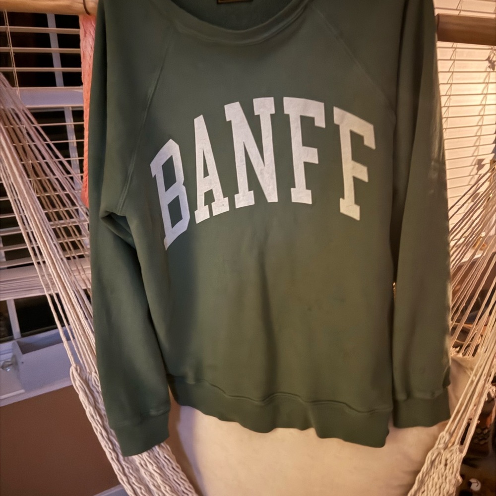 Green Crew Neck Sweater with Collegiate Style